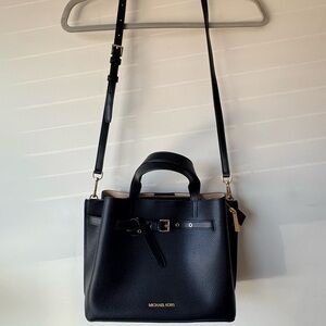 Michael Kors Black Satchel with Gold Accents